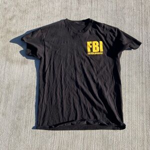 Black FBI Graphic T-Shirt